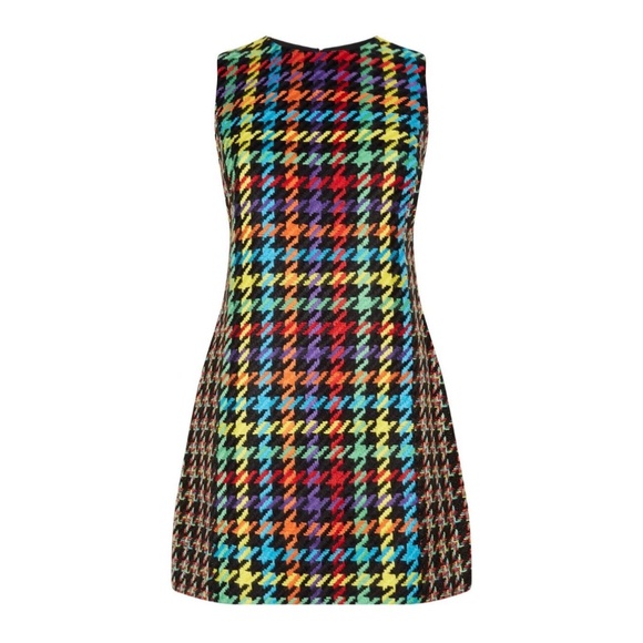 Alice + Olivia Dresses & Skirts - Alice + Olivia Colin Colorful Houndstooth Crewneck Sleeveless Short Mini Dress